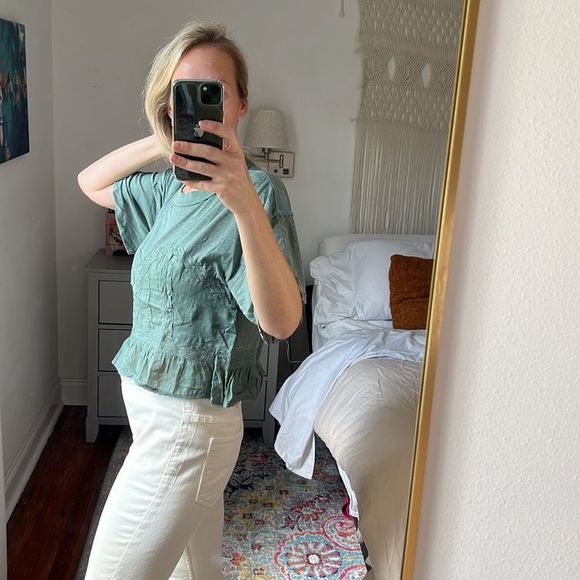 Free People Fall in Love Tee Washed Army Green Size Small - Picture 2 of 8